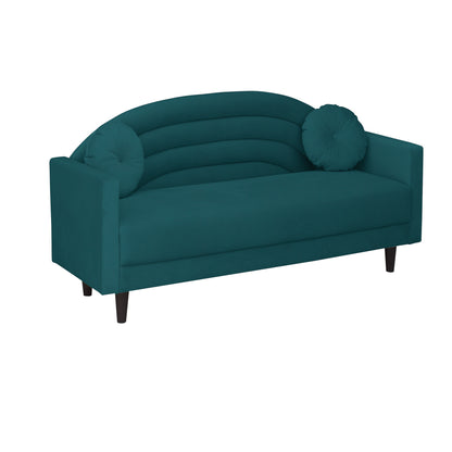 Isabel Round Quilted Back Fabric Sofa - Green