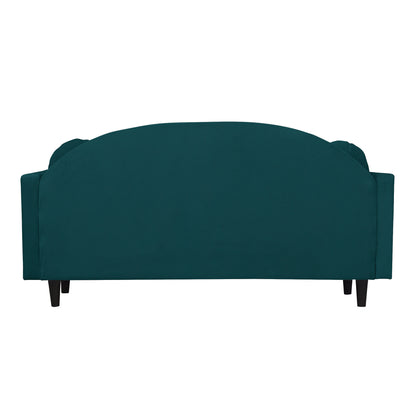 Isabel Round Quilted Back Fabric Sofa - Green