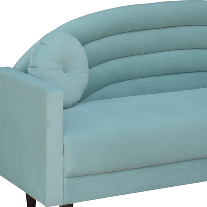 Isabel Round Quilted Back Fabric Sofa - Sea Green