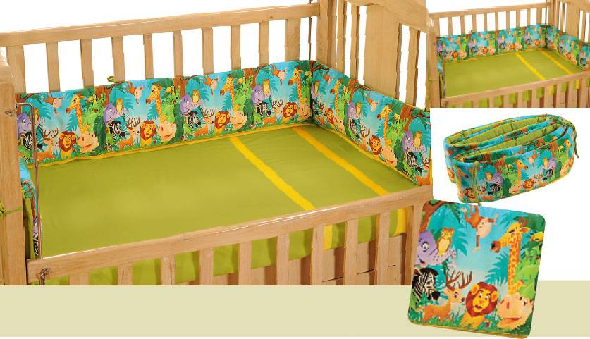 Multi Colour Digitally Printed Cot Bumper