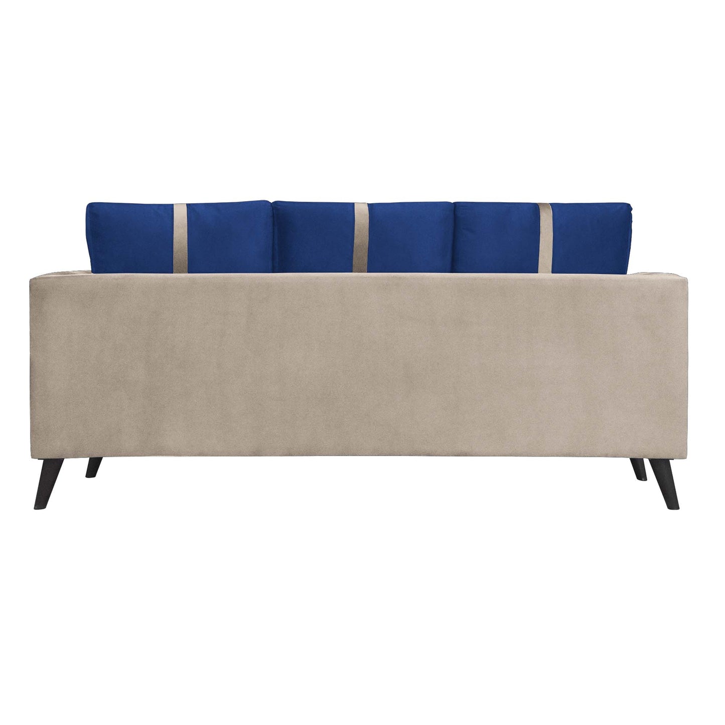 Mason Cushion Back Fabric Sofa - Beige & Blue