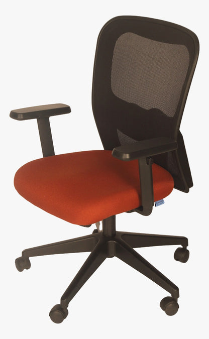 Volvo - Mid-Back Ergonomic Chair/Study Chair/Revolving Chair/Computer Chair for Work from Home & Office - Black N Orange