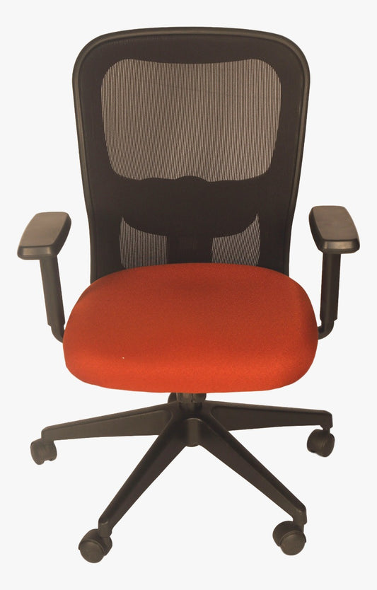 Volvo - Mid-Back Ergonomic Chair/Study Chair/Revolving Chair/Computer Chair for Work from Home & Office - Black N Orange