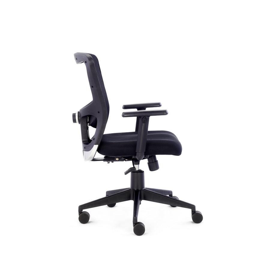 Tango - Mid-Back Ergonomic Chair/Study Chair/Revolving Chair/Computer Chair for Work from Home & Office - Black