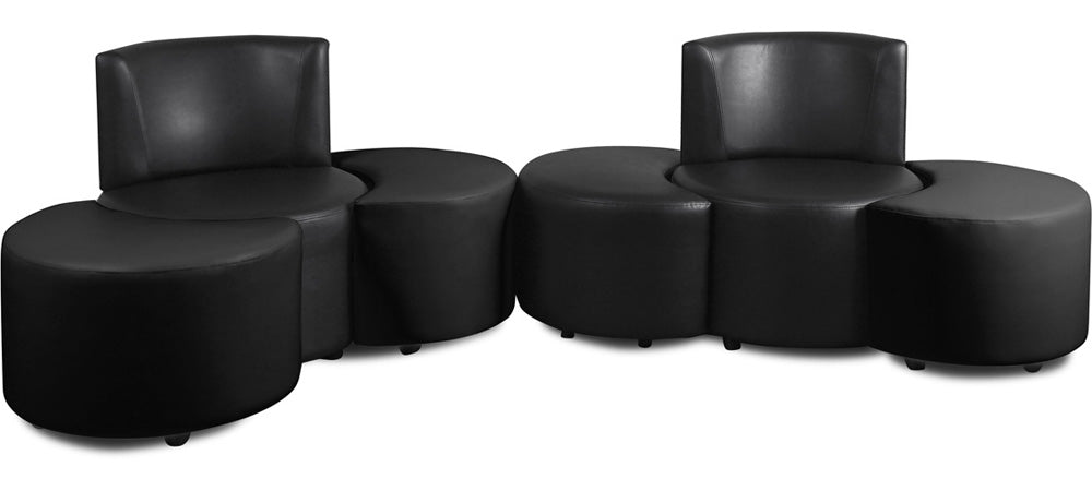 Olympian - Misty Grey Leatherite Modular Sofa Pouffe