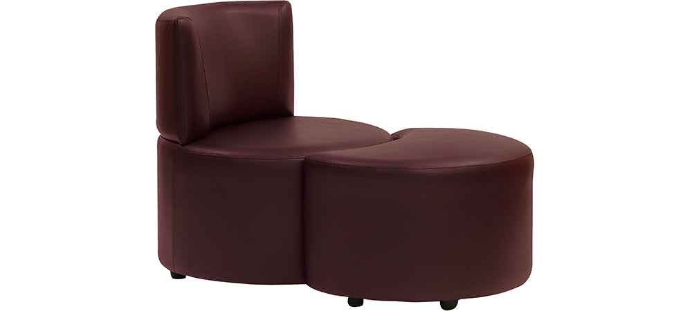 Olympian - Wine Red Leatherite Modular Sofa 1S-1P Set