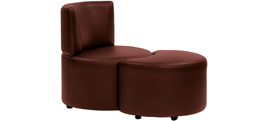 Olympian - Garnet Cherry Leatherite Modular Sofa (1S - 1P Set)