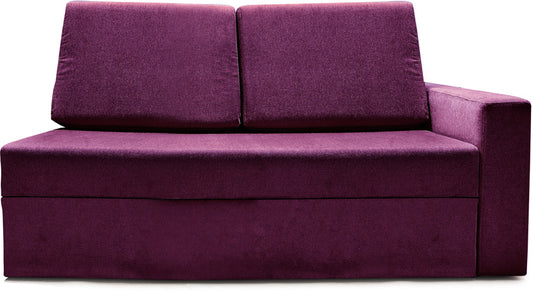 Haven - Dark Berry Fabric Sectional Sofa Bed (2 - Seater)