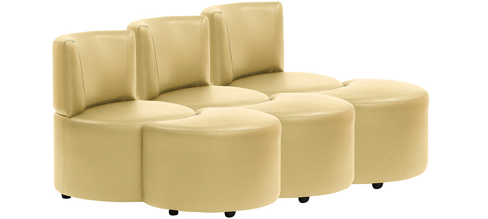 Olympian - Ivory Leatherite Modular Sofa (3SS - 3P Set)