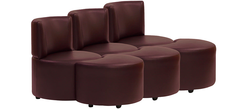 Olympian - Wine Red Leatherite Modular Sofa (3SS - 3P Set)