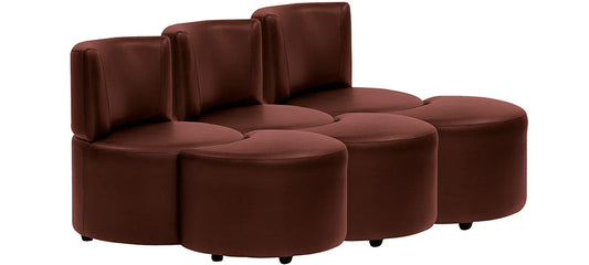 Olympian - Garnet Cherry Leatherite Modular Sofa 3SS-3P Set