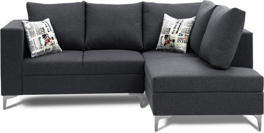 Astro - Grey Fabric Sectional Sofa (2 Seater + Lounge)