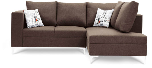 Astro - Brown Fabric Sectional Sofa (2 Seater + Lounge)