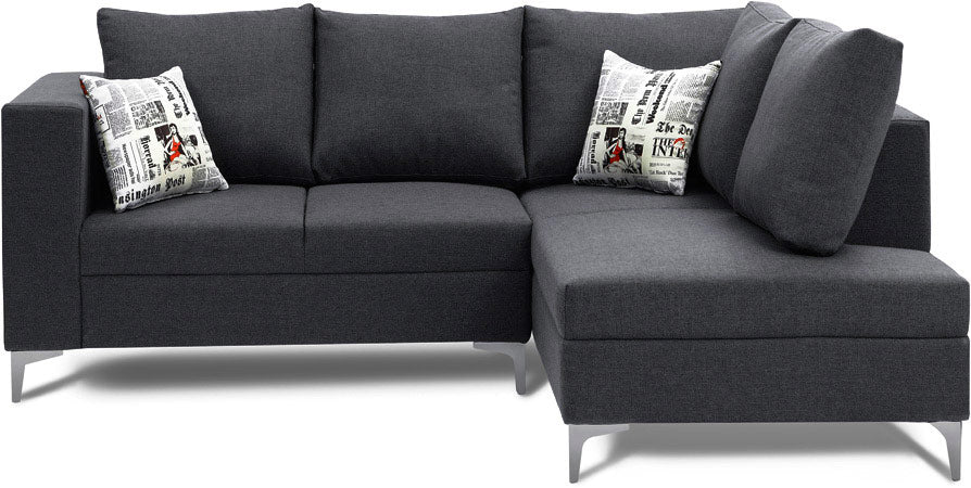 Astro - Victorian Grey Fabric SectionalSofa 2 Seater+Lounge