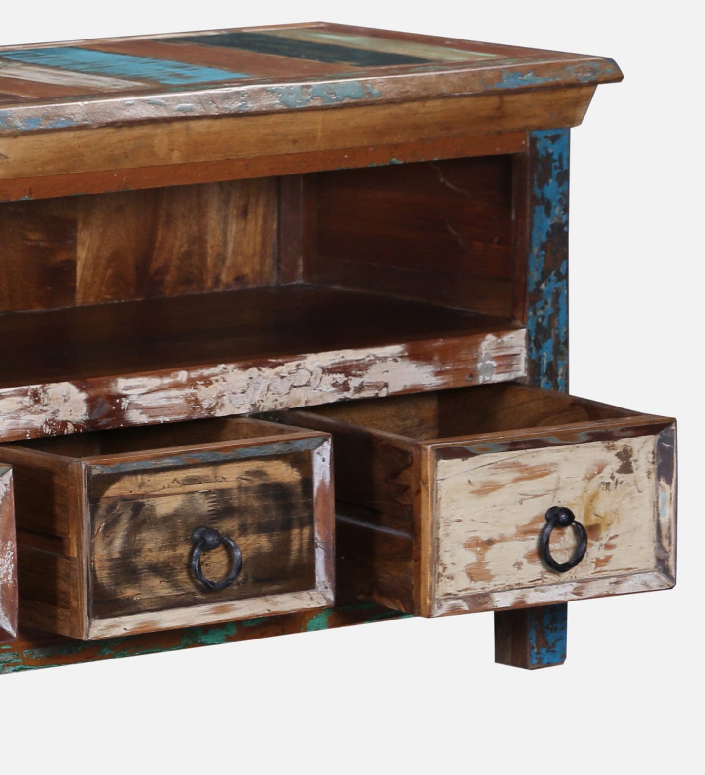 Hiner - Reclaimed Wood TV Console In Distress Finish With Drawers