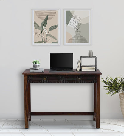 Fin - Sheesham Wood Writing Table In Provincial Teak Finish