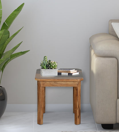 Krish - Sheesham Wood End Table In Rustic Teak Polish