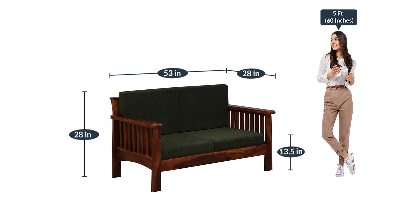 Kaha - Sheesham Wood 2 Seater Sofa - Honey Oak