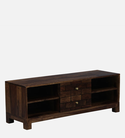 Bahaan - Sheesham Wood TV Console In Provincial Teak Finish With Drawers