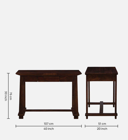 Sheesham Wood Writing Table In Provincial Teak Polish Finish