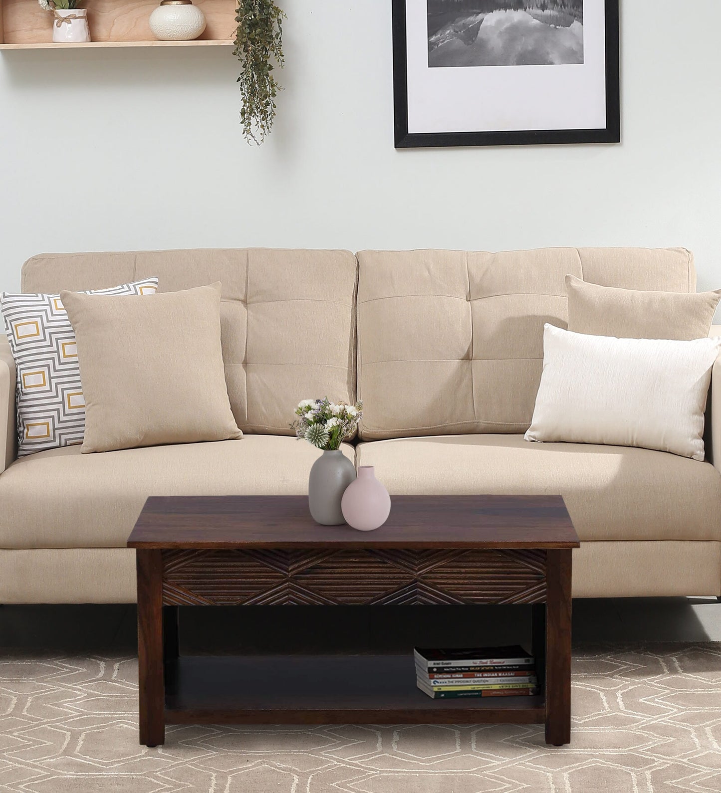 Denver - Sheesham Wood Coffee Table In Provincial Teak Polish Shade