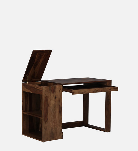 Abner Sheesham Wood Writing Table In Walnut Finish