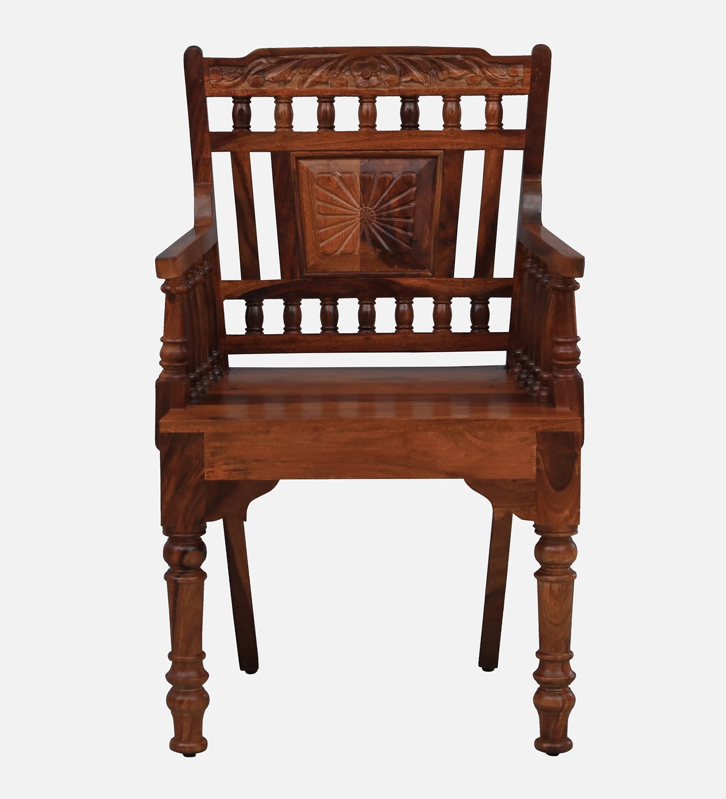 Arm Chair In Sheesham Wood - Honey Oak