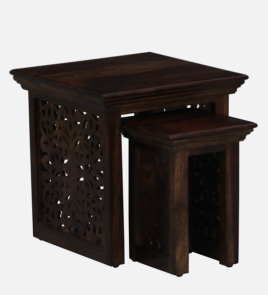 Caster - Sheesham Wood Nest Of Tables In Provincial Teak Finish