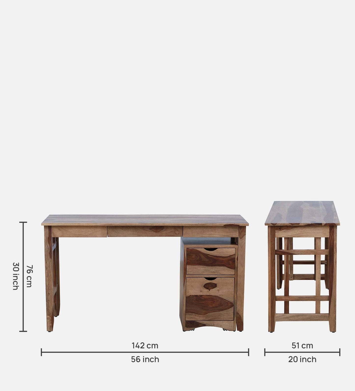 Coaster - Sheesham Wood Writing Table In Natural Finish