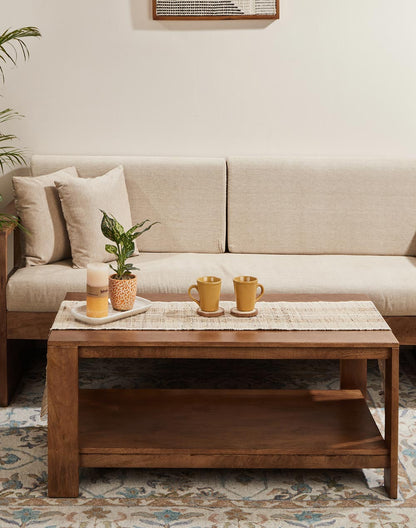 Solid Wood Coffee Table In Walnut Finish