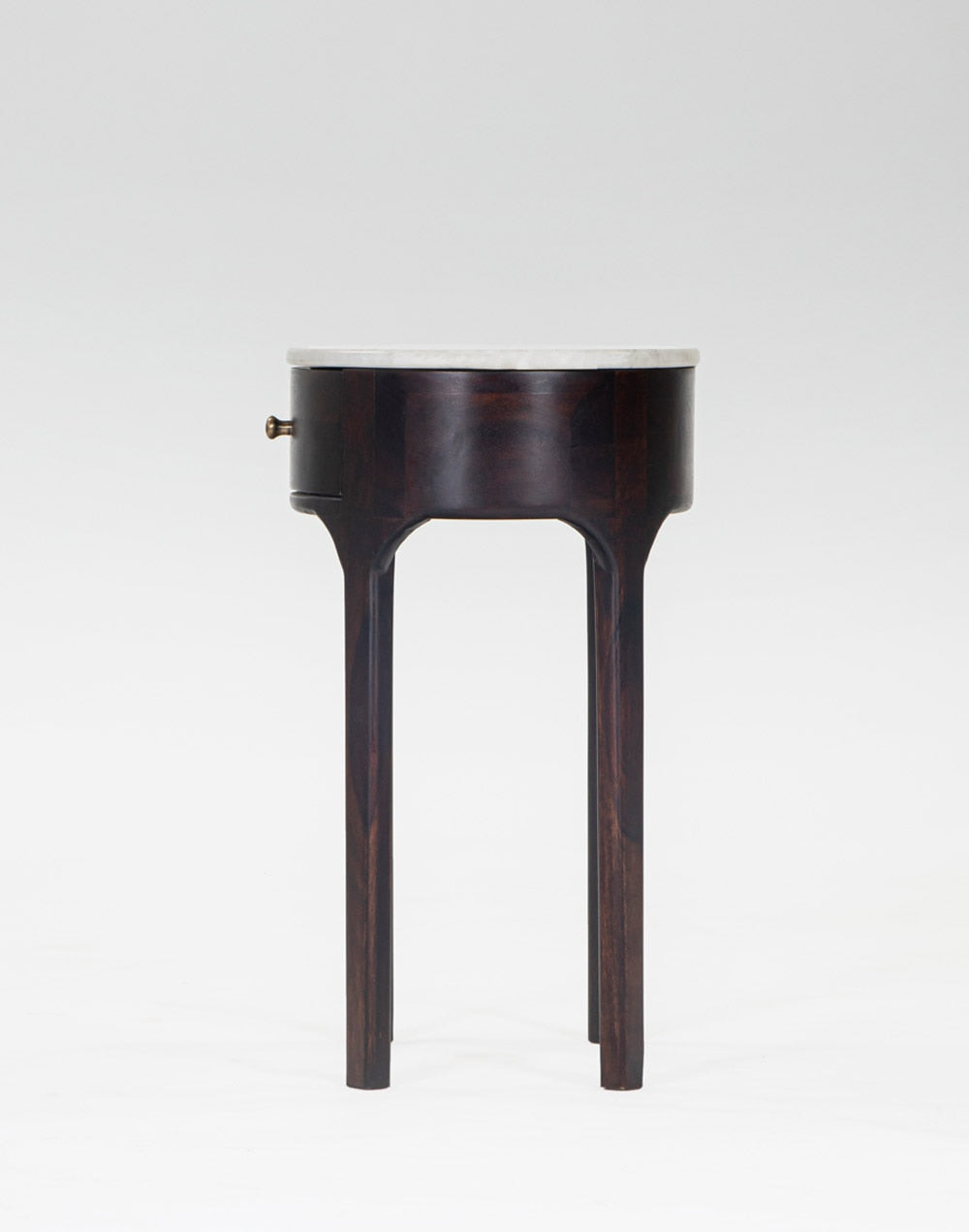 Solid Wood Side Table In Walnut Finish