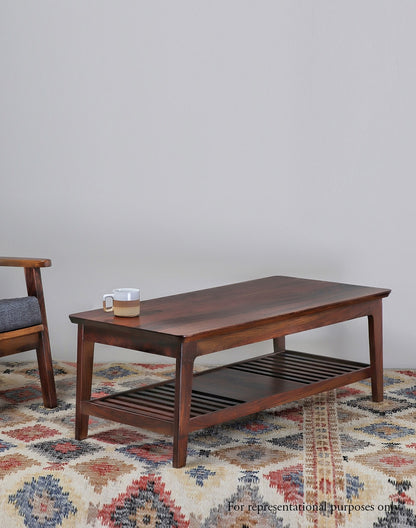 Solid Wood Coffee Table In Teak Finish