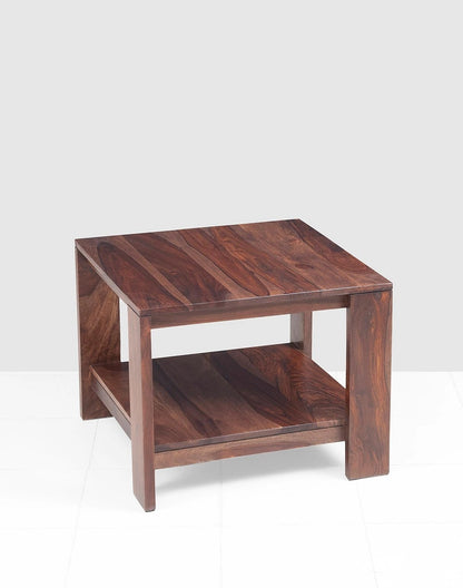 Solid Wood Side Table In Teak Finish