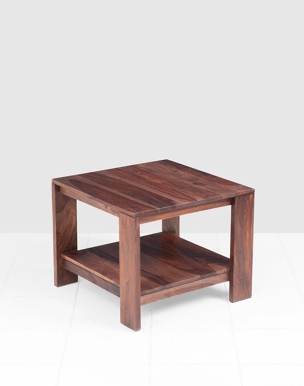 Solid Wood Side Table In Teak Finish