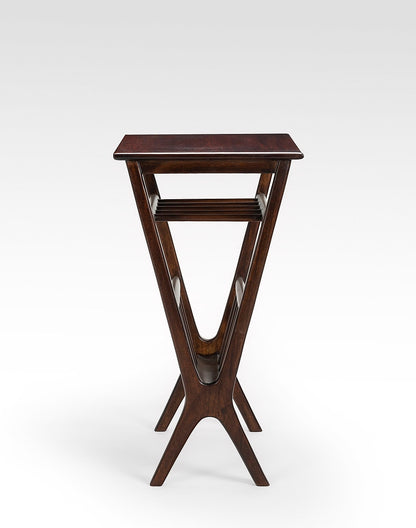 Solid Wood Magazine Stand In Teak Finish