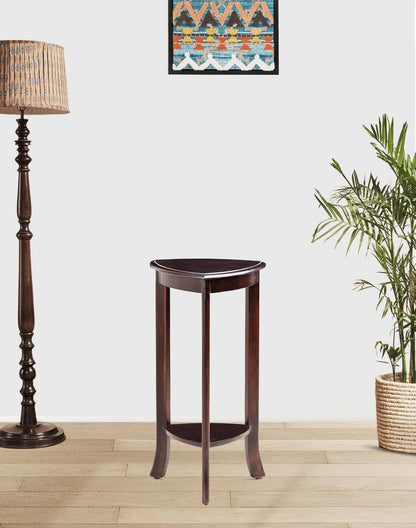 Solid Wood Side Table In Teak Finish