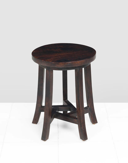 Solid Wood Stool In Teak Finish