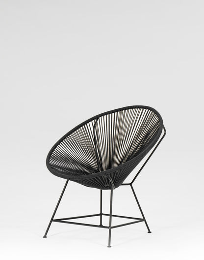 Iron And Cloth Upholstered Chair In Black Finish