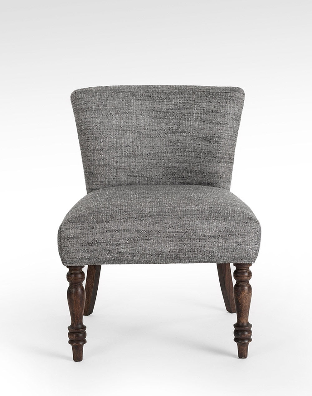 Solid Wood And Cloth Upholstered Chair In Teak Finish