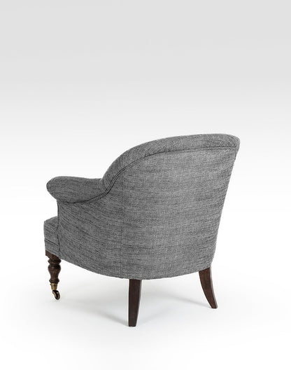 Solid Wood And Cloth Upholstered Chair In Teak Finish