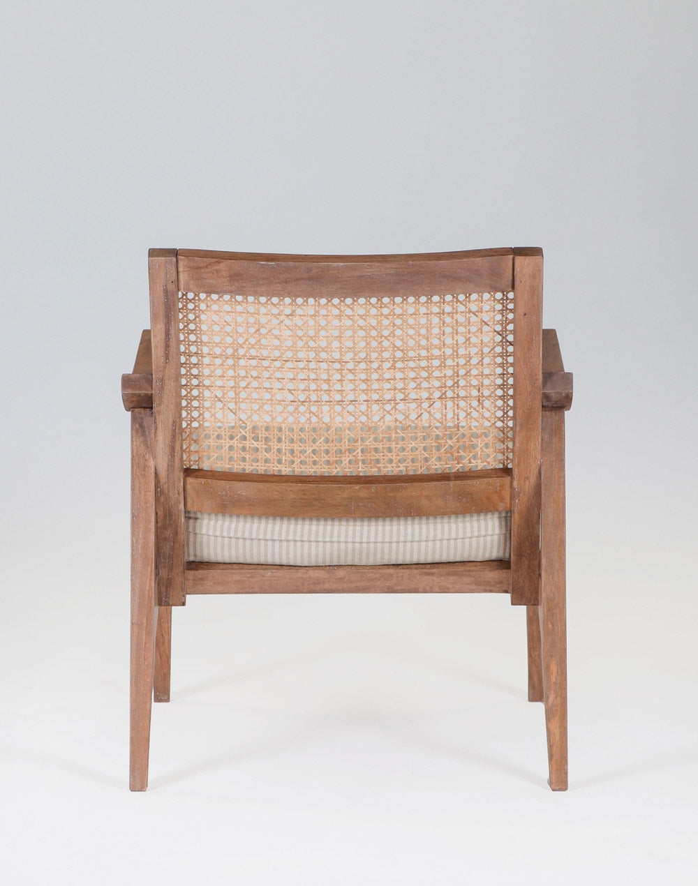 Solid Wood And Cloth Upholstered Chair In Stone Finish