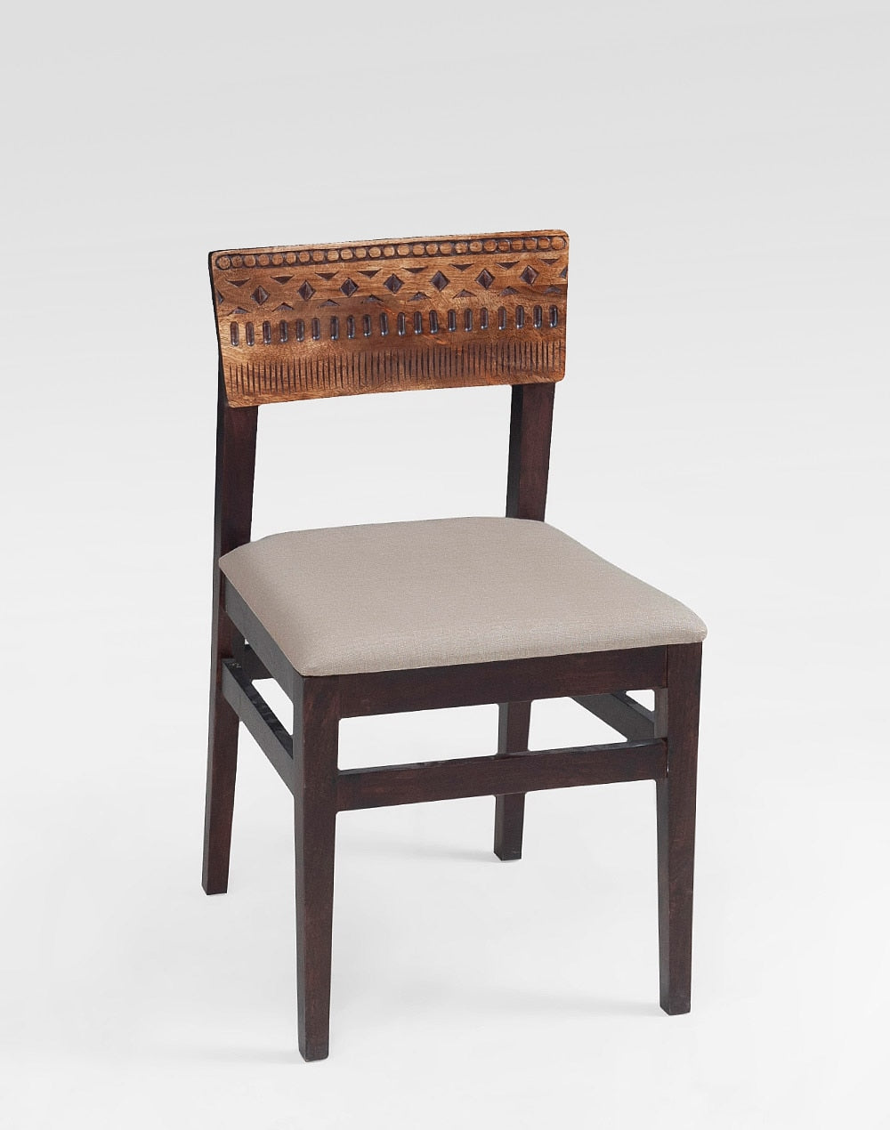 Solid Wood Dining Chair In Teak Finish