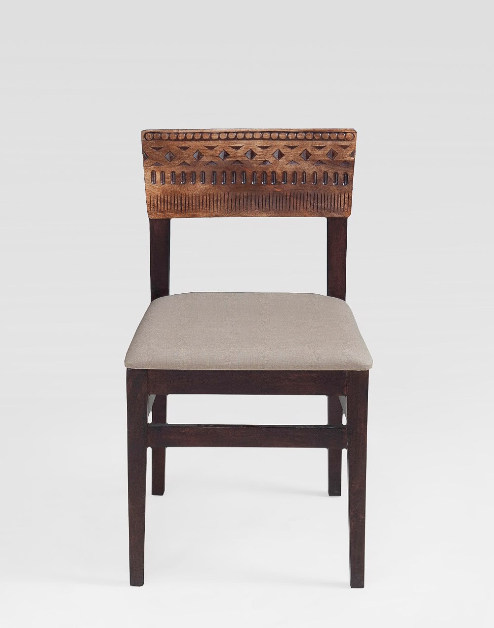 Solid Wood Dining Chair In Teak Finish