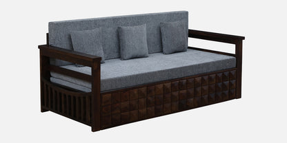 Dash -Sheesham Wood Pull Out 3 Seater Sofa Cum Bed In Provincial Teak With Cushions