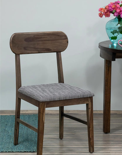 Solid Wood Dining Chair In Teak Finish