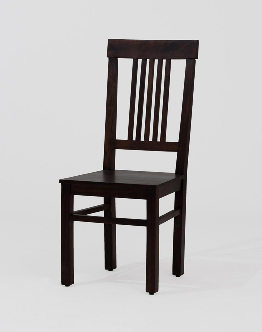 Solid Wood Dining Chair In Dark Walnut Finish