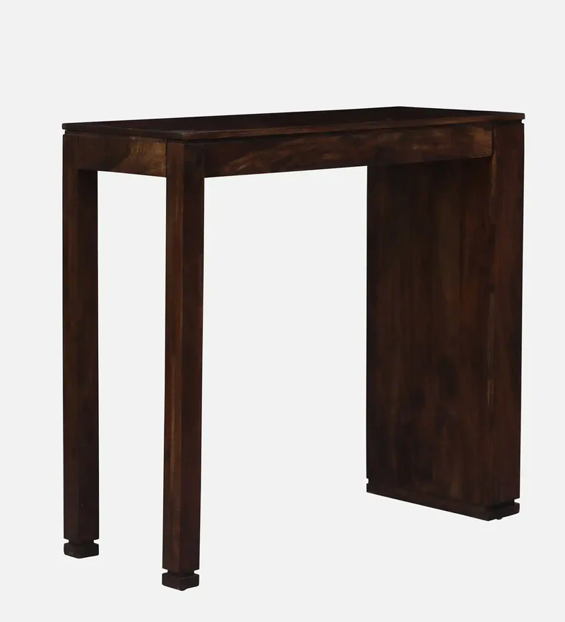 Solid Wood Bar Cabinet In Teak Finish