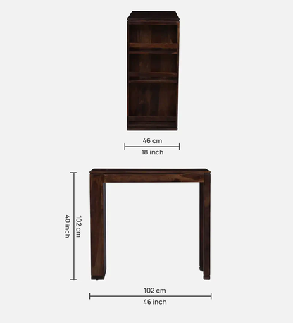 Solid Wood Bar Cabinet In Teak Finish