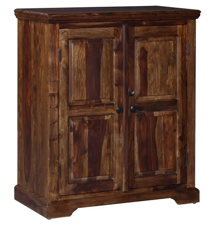 Solid Wood Bar Cabinet In Teak Finish