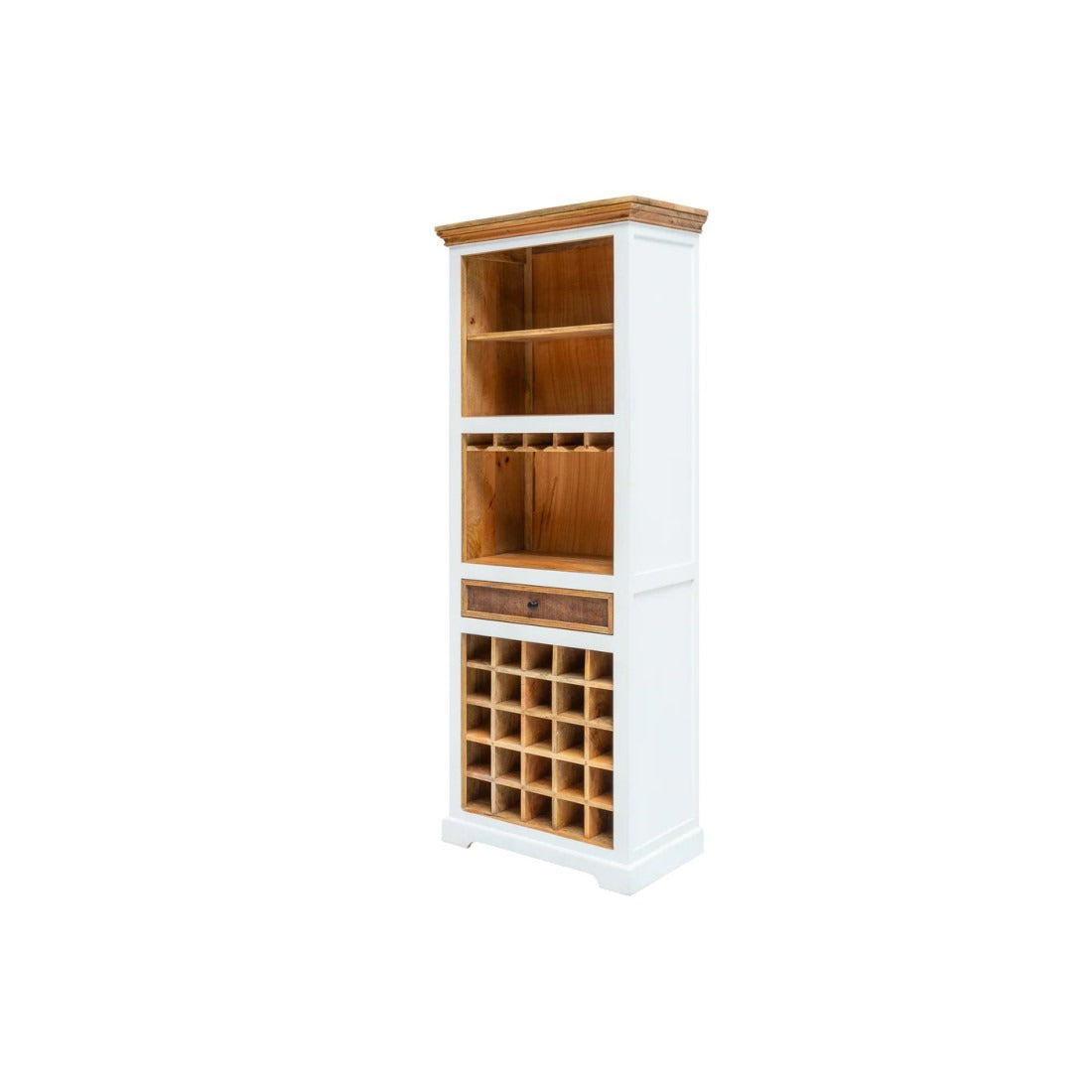 Solid Wood Bar Cabinet In White Finish